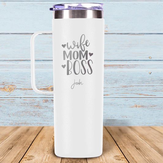 Wife Mom Boss - Taza térmica