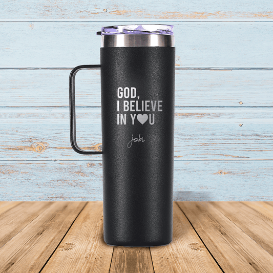 God, I believe in y❤u - Taza térmica